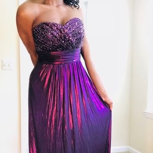 NWOT Calvin Klein Purple Metallic Formal Dress